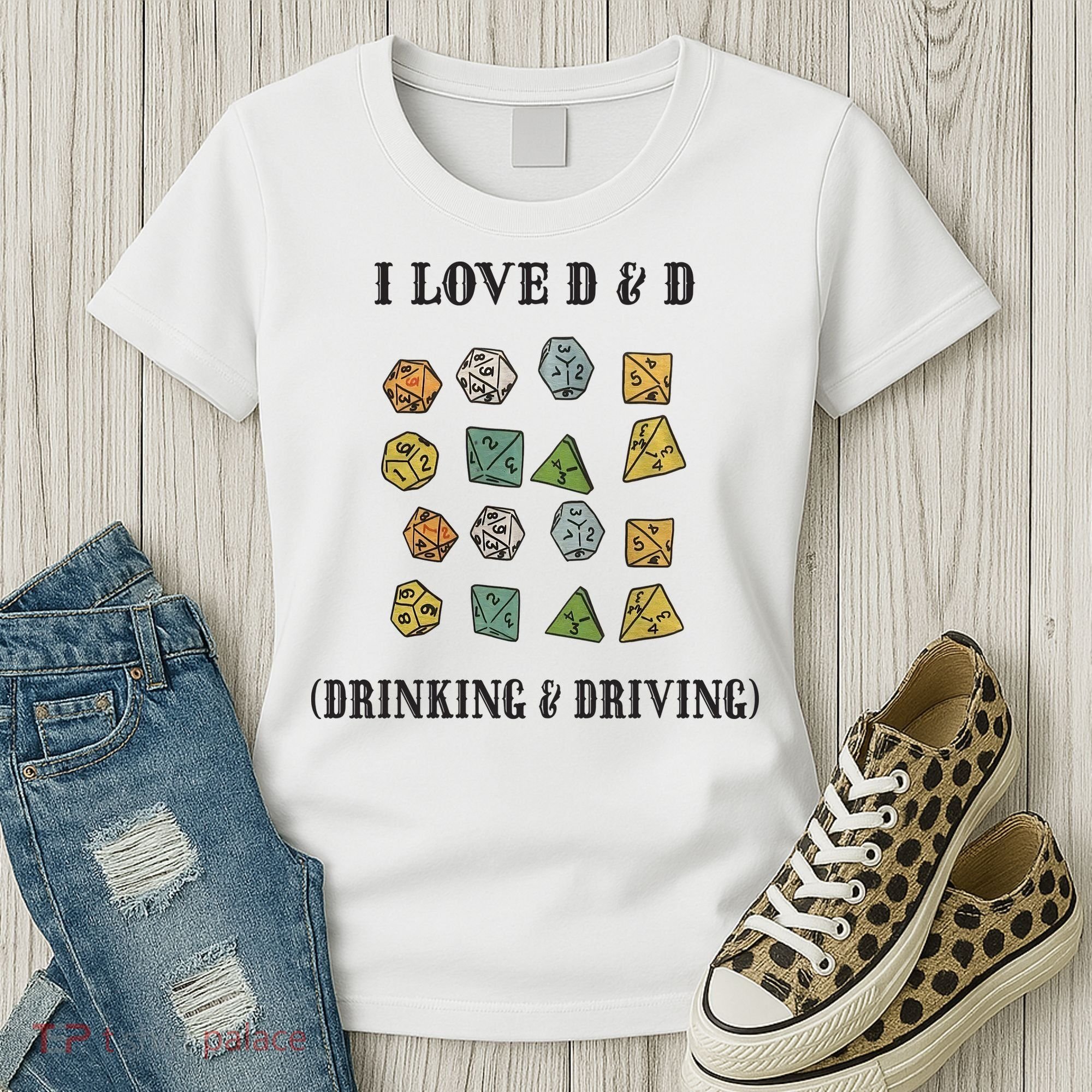 I Love D & D Drinking And Driving Funny Dragons RPG Lover Women's T-Shirt