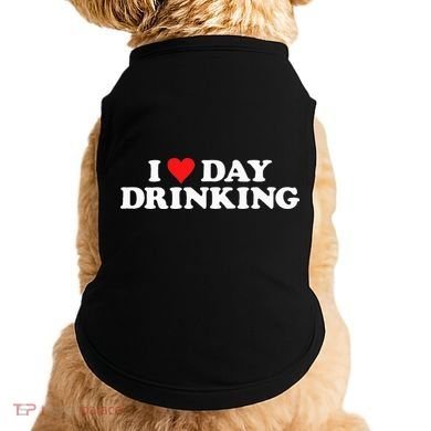 I Love Day Drinking Heart Doggie Tank