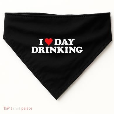 I Love Day Drinking Heart USA-Made Doggie Bandana