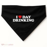 I Love Day Drinking Heart USA-Made Doggie Bandana thumb 0