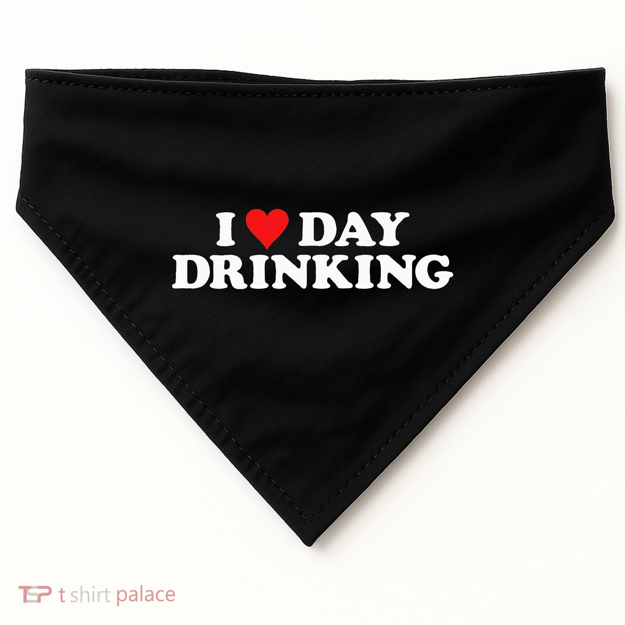 I Love Day Drinking Heart USA-Made Doggie Bandana