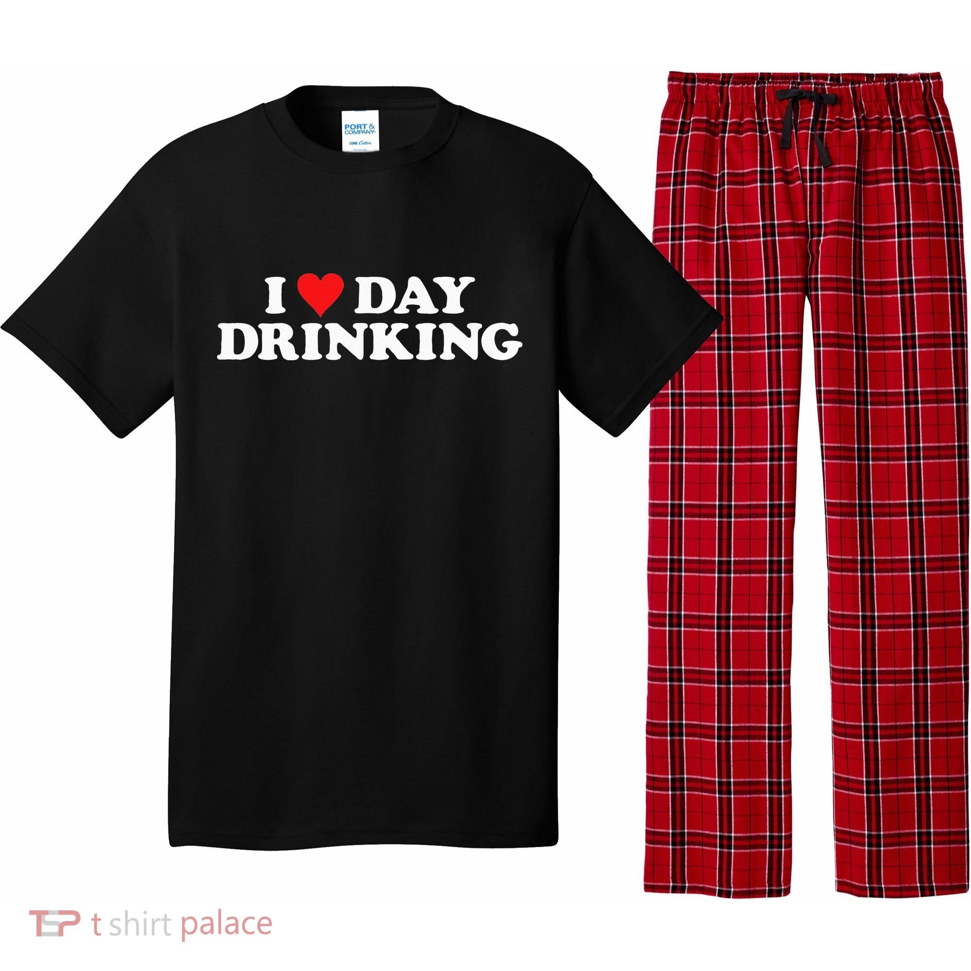 I Love Day Drinking Heart Pajama Set
