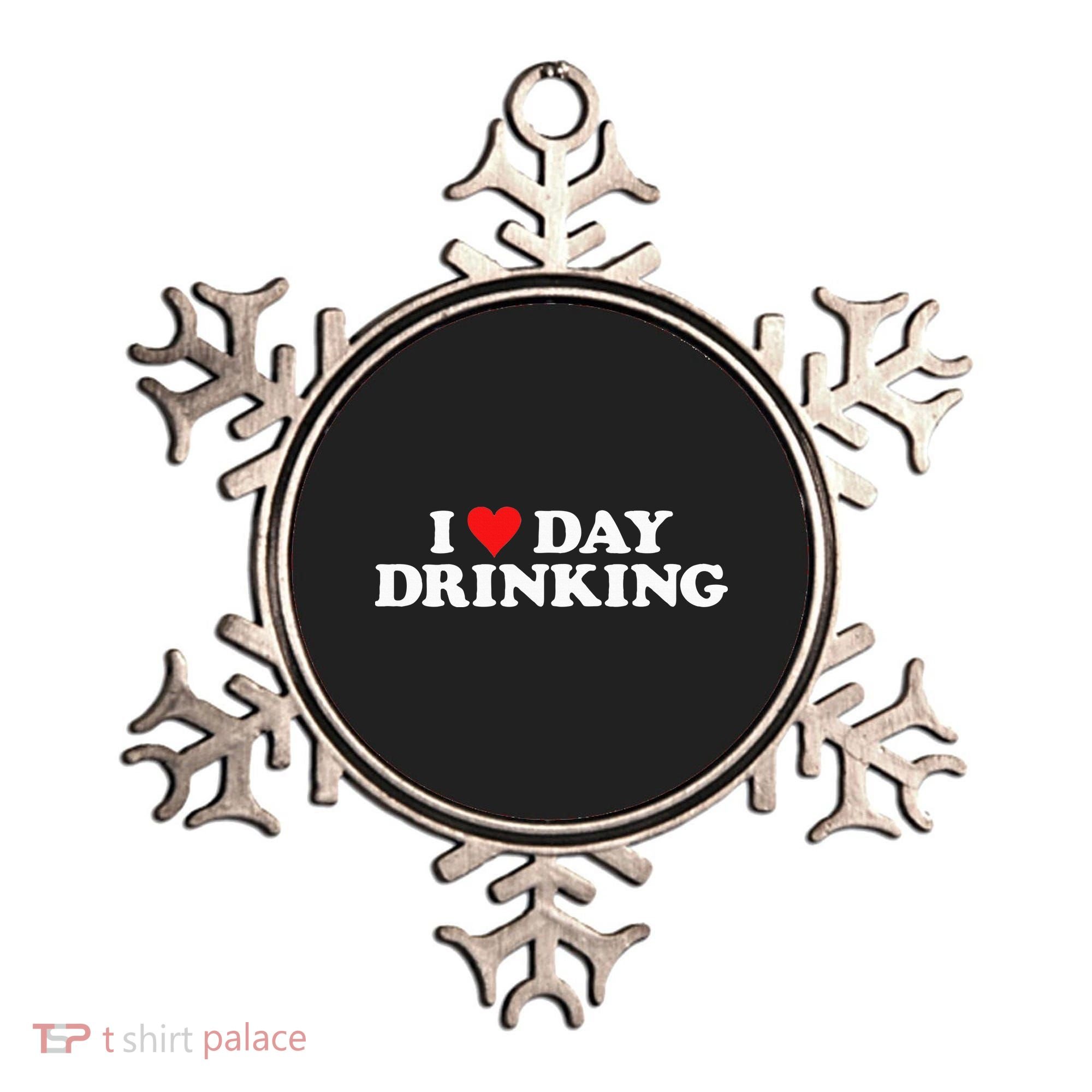 I Love Day Drinking Heart Ornament
