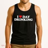 I Love Day Drinking Heart Tank Top thumb 3