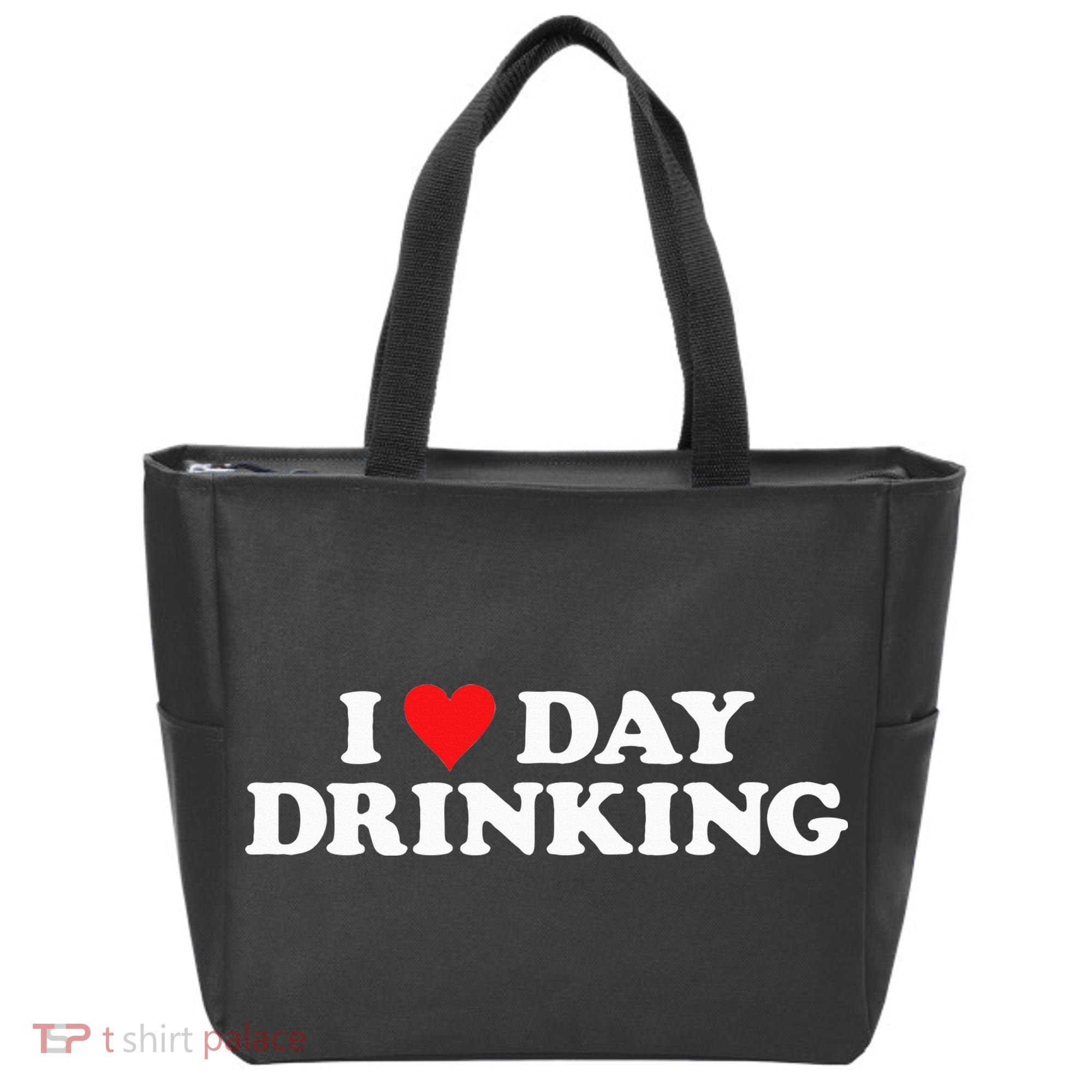 I Love Day Drinking Heart Tote Bag