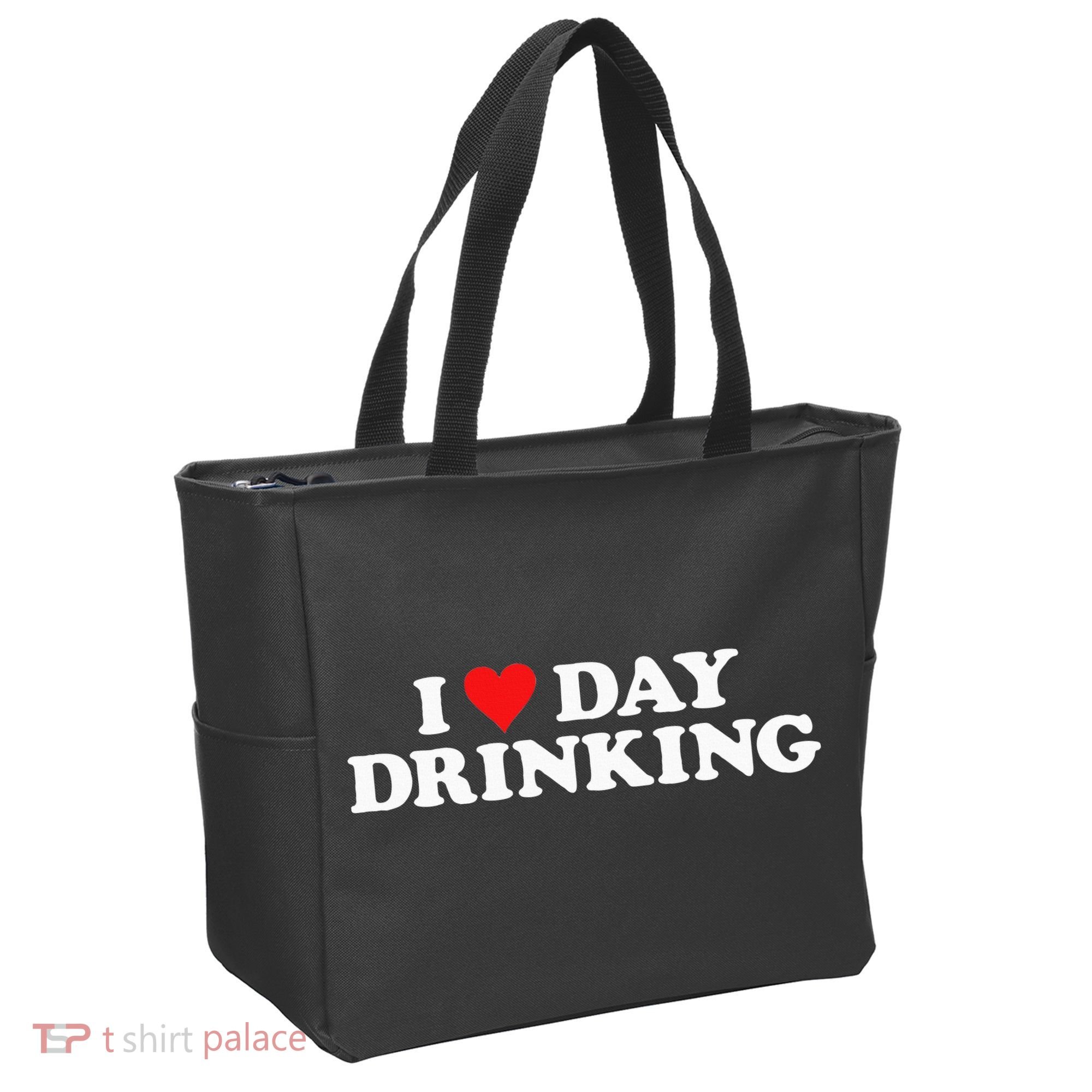I Love Day Drinking Heart Tote Bag