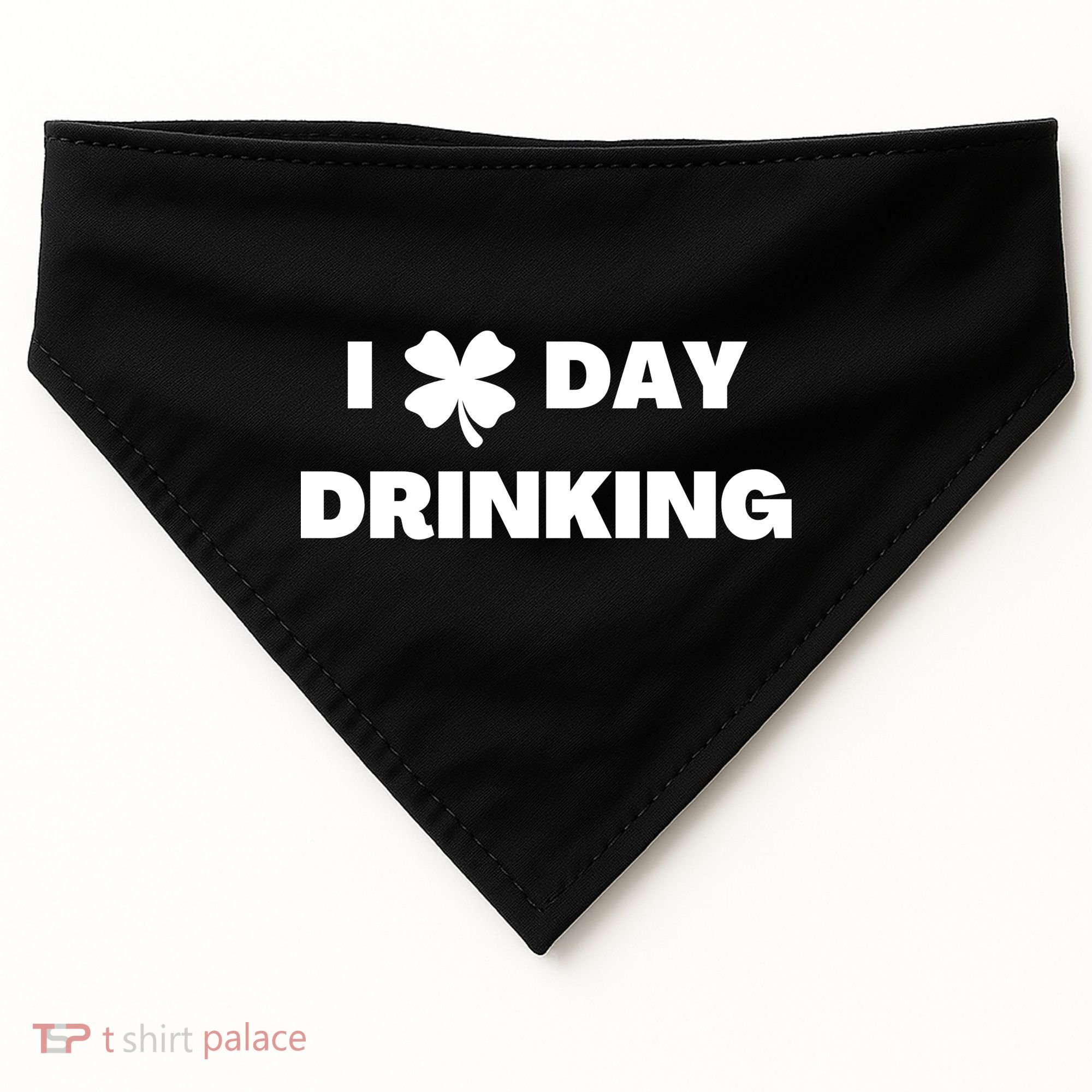 I Love Day Drinking St Patricks Day Shamrock USA-Made Doggie Bandana
