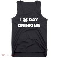 I Love Day Drinking St Patricks Day Shamrock Tank Top thumb 0