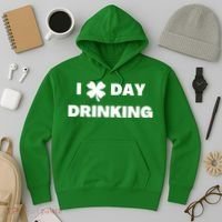 I Love Day Drinking St Patricks Day Shamrock Hoodie thumb 3