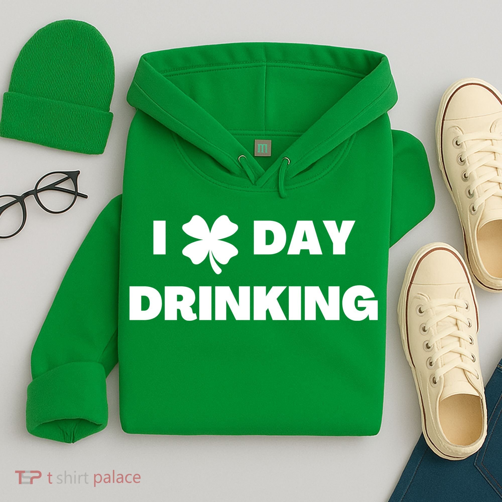 I Love Day Drinking St Patricks Day Shamrock Hoodie