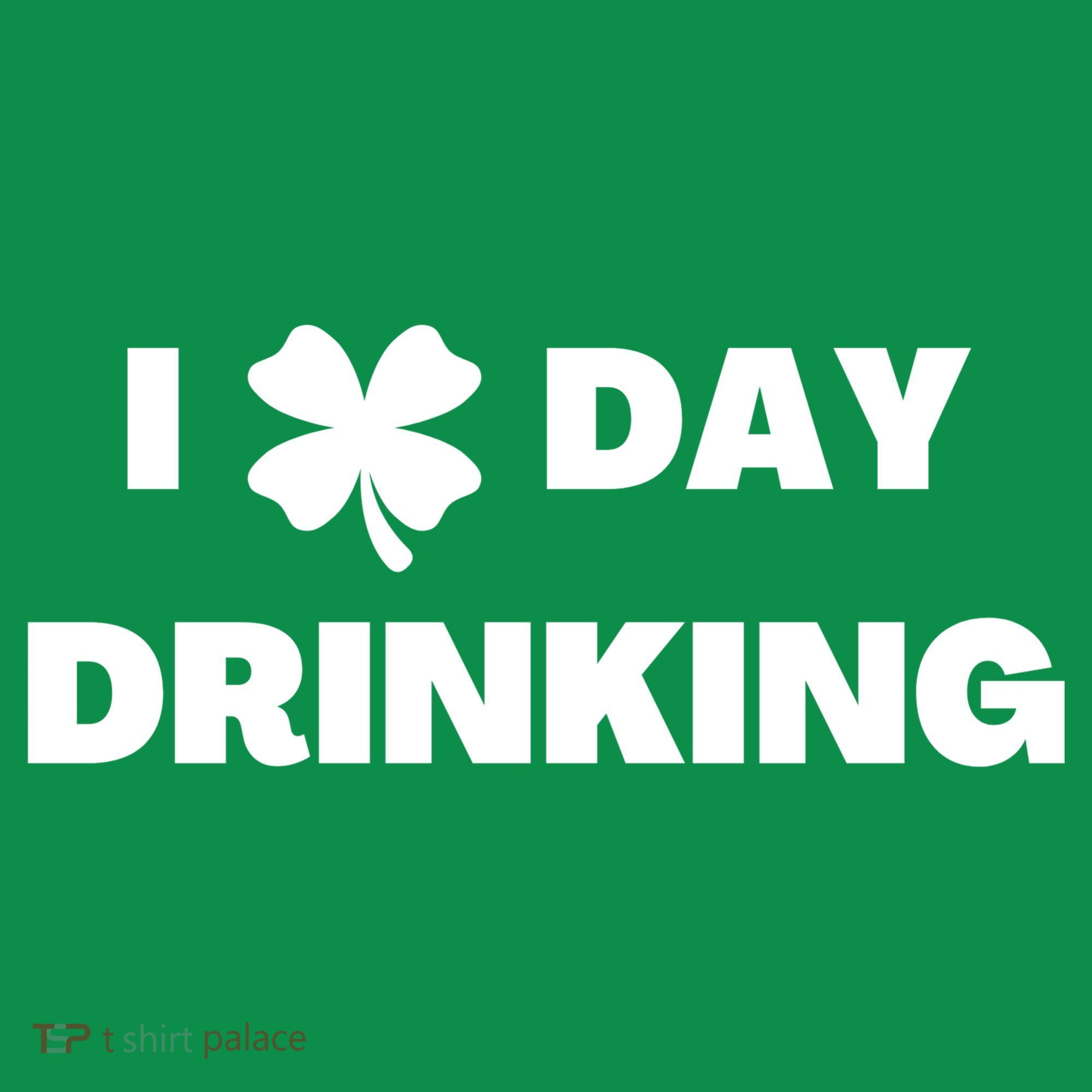 I Love Day Drinking St Patricks Day Shamrock Coaster