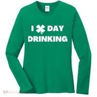 I Love Day Drinking St Patricks Day Shamrock Women's Long Sleeve Shirt thumb 0