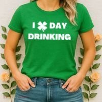 I Love Day Drinking St Patricks Day Shamrock Women's T-Shirt thumb 2