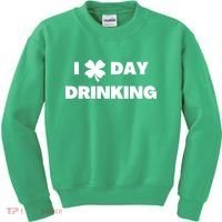I Love Day Drinking St Patricks Day Shamrock Kids Sweatshirt thumb 0