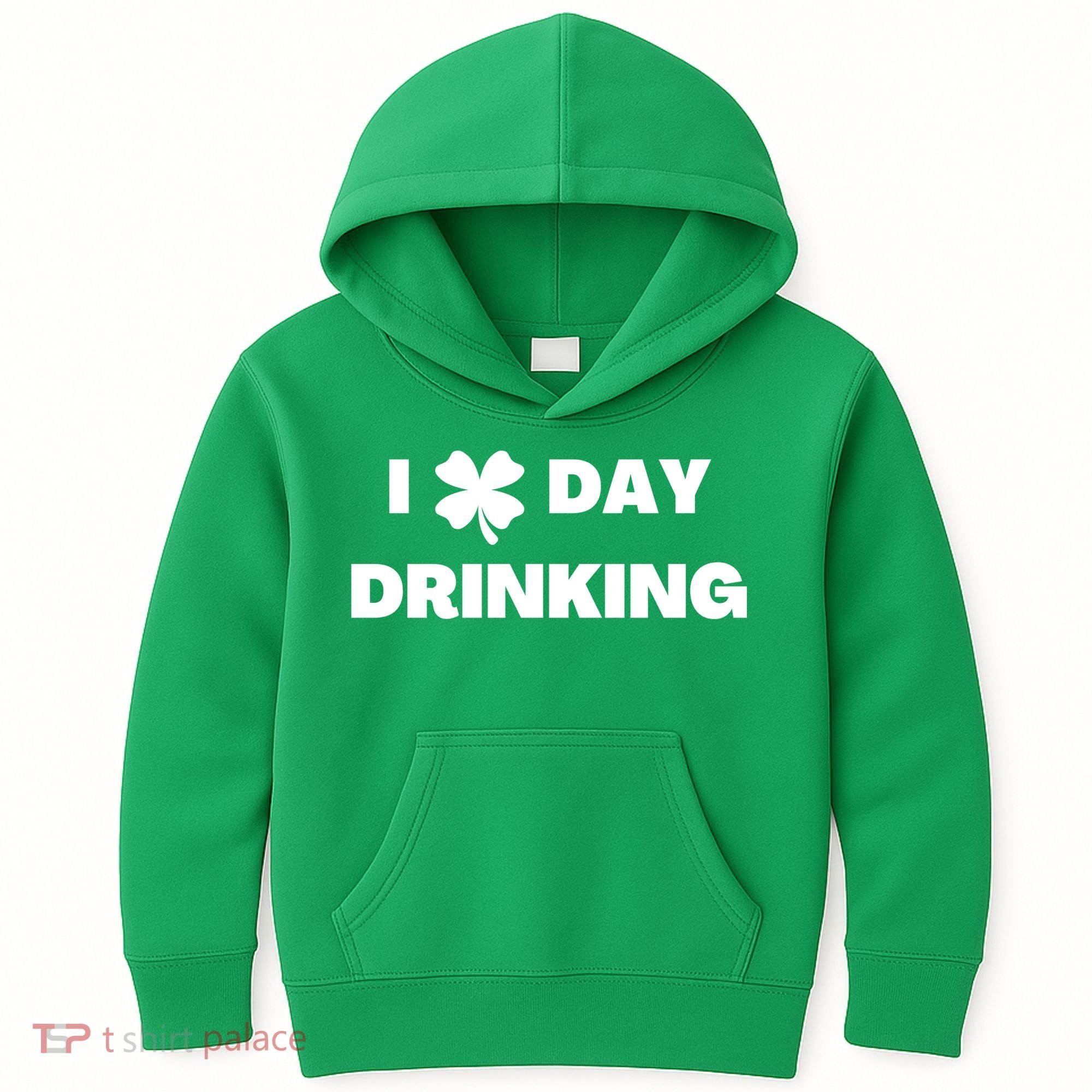 I Love Day Drinking St Patricks Day Shamrock Kids Hoodie