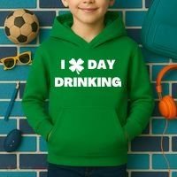 I Love Day Drinking St Patricks Day Shamrock Kids Hoodie thumb 2