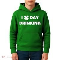 I Love Day Drinking St Patricks Day Shamrock Kids Hoodie thumb 4