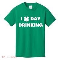 I Love Day Drinking St Patricks Day Shamrock Kids T-Shirt thumb 0