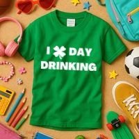 I Love Day Drinking St Patricks Day Shamrock Kids T-Shirt thumb 3