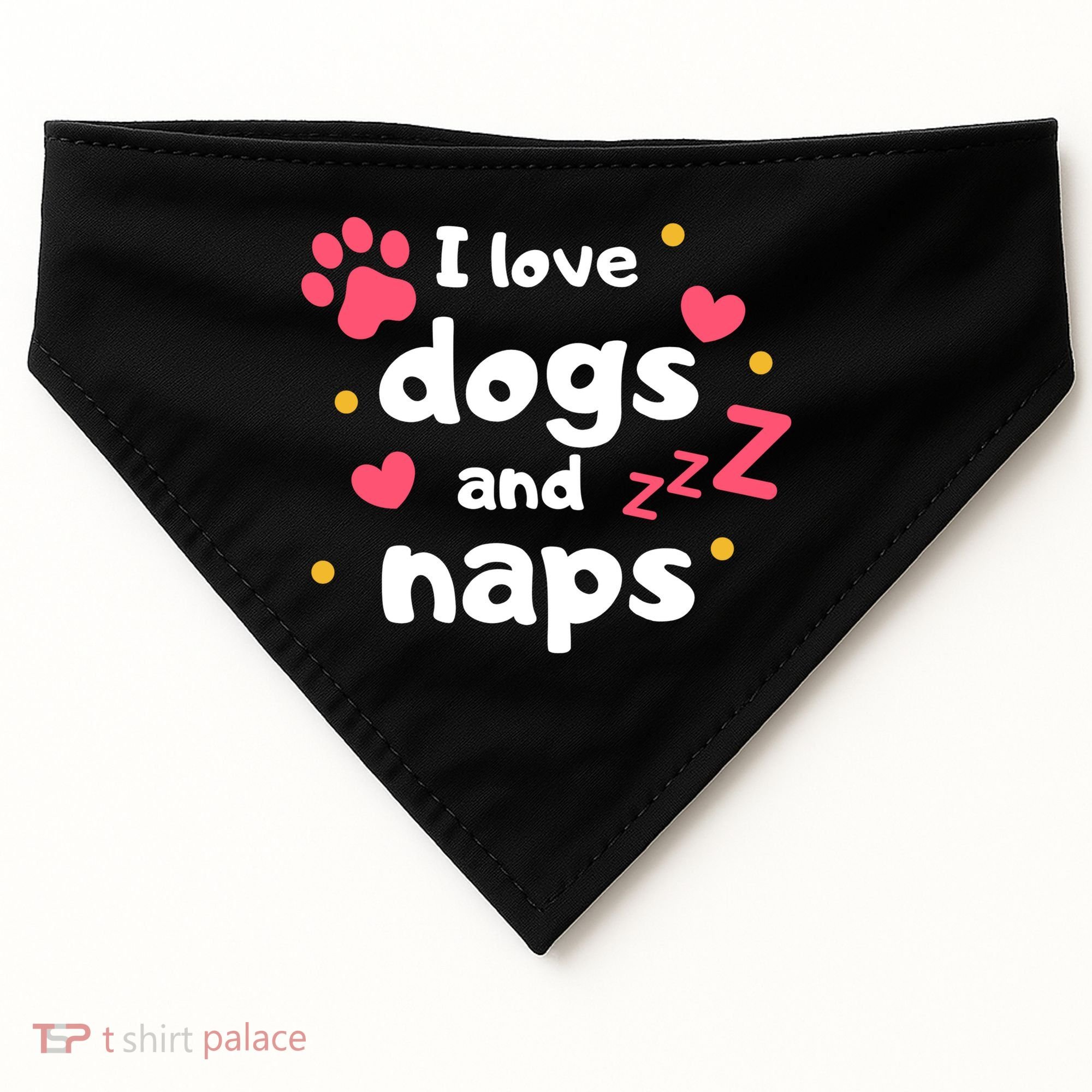 I Love Dogs And Naps USA-Made Doggie Bandana