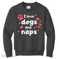 I Love Dogs And Naps Kids Sweatshirt thumb 0