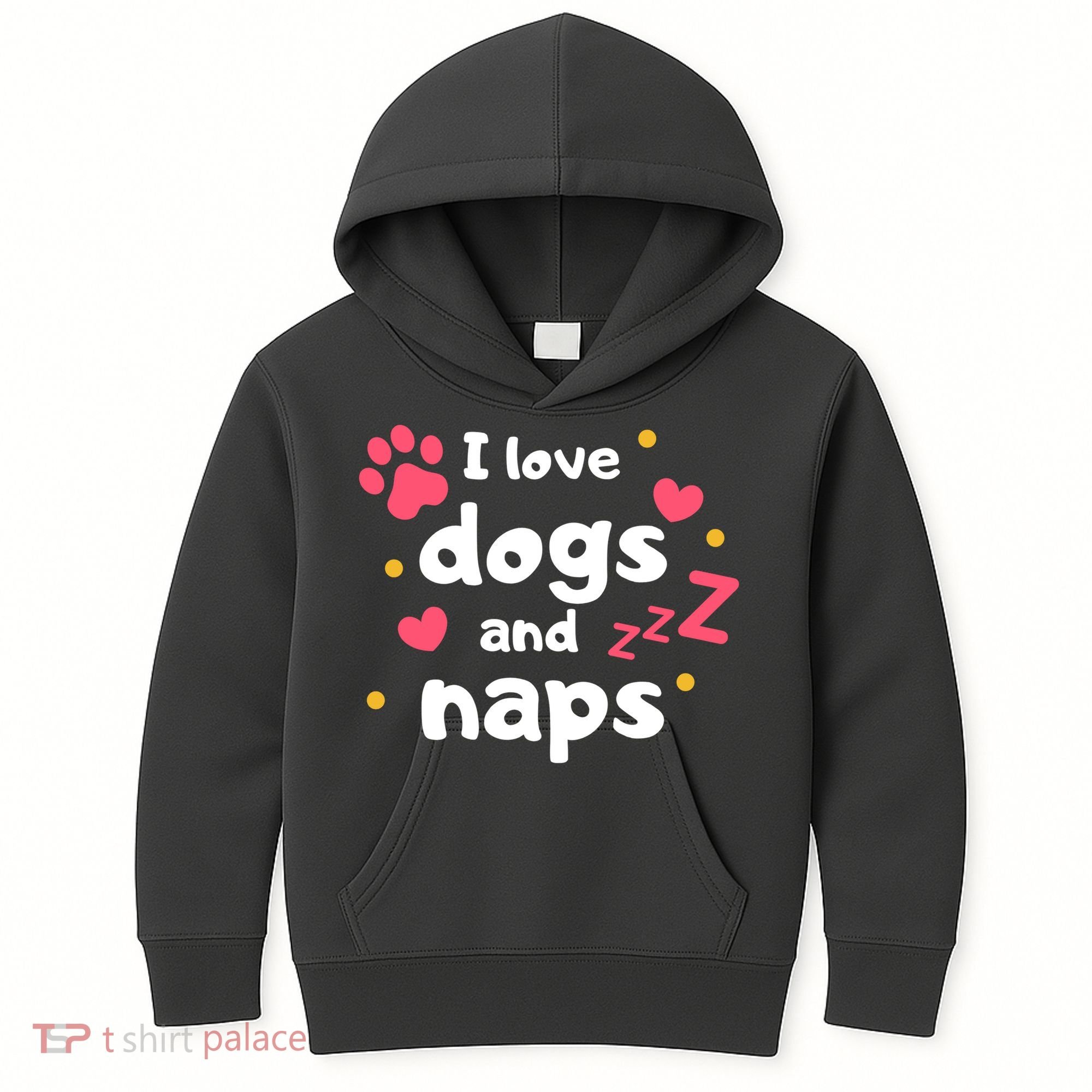 I Love Dogs And Naps Kids Hoodie