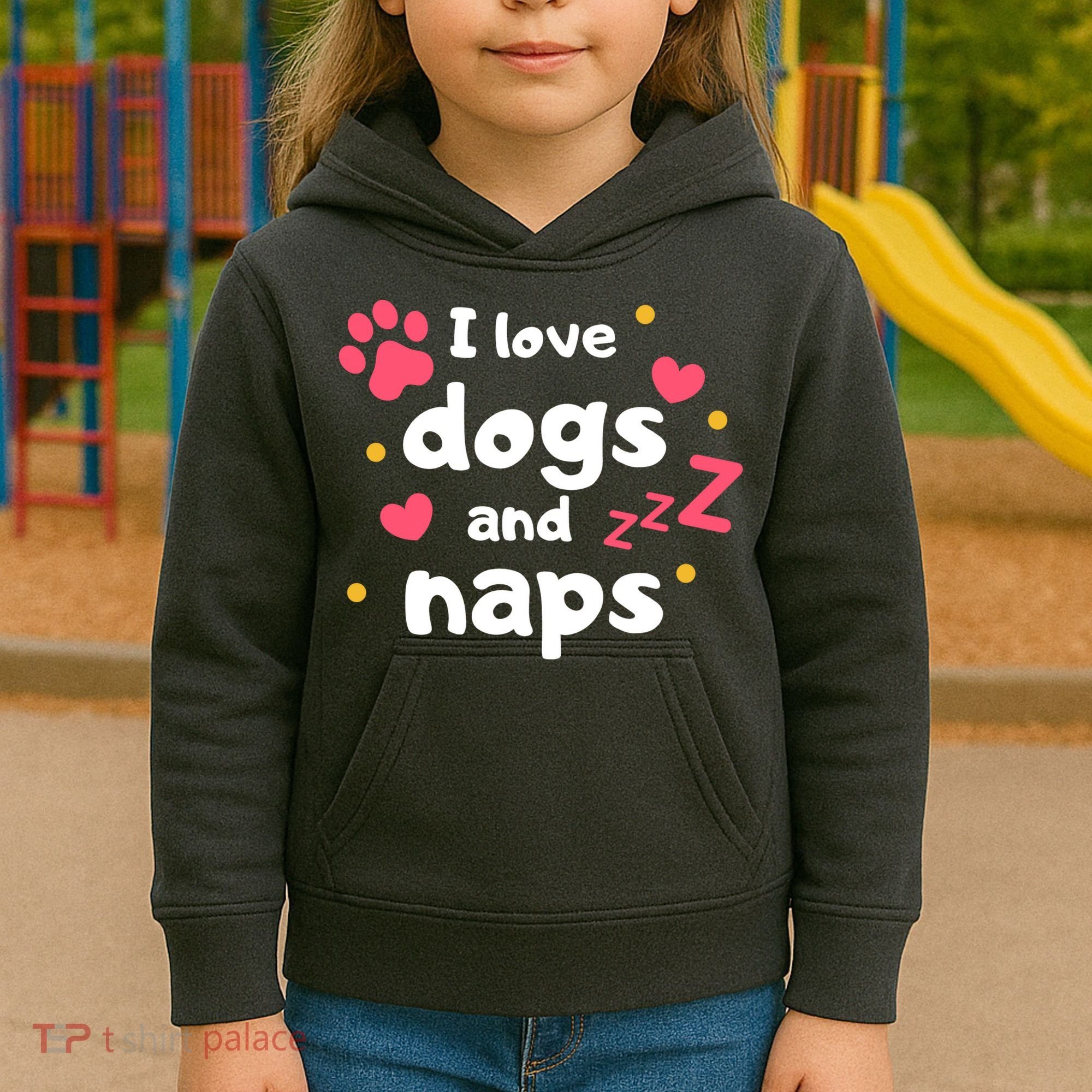 I Love Dogs And Naps Kids Hoodie
