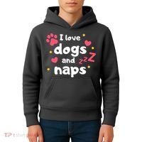 I Love Dogs And Naps Kids Hoodie thumb 4