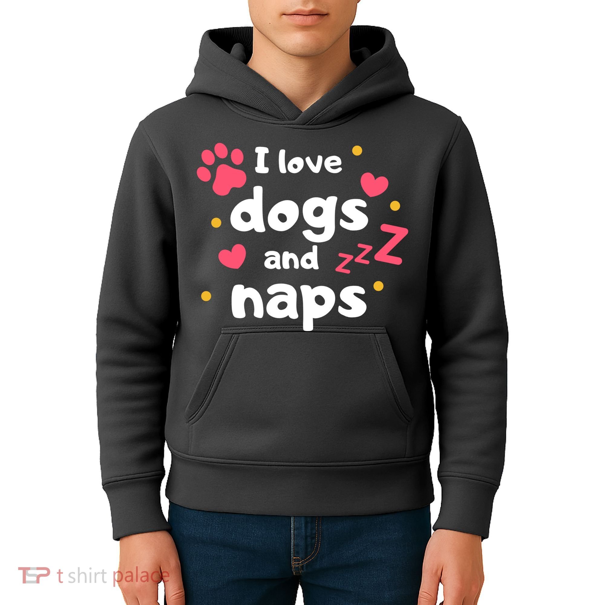 I Love Dogs And Naps Kids Hoodie