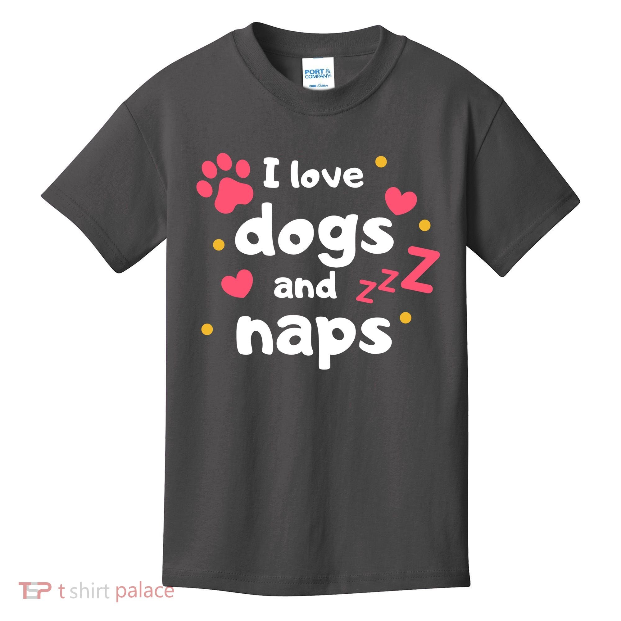 I Love Dogs And Naps Kids T-Shirt