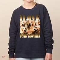 I Love Dumb Blondes Funny Meme Dog Lover Women's Sweatshirt thumb 0