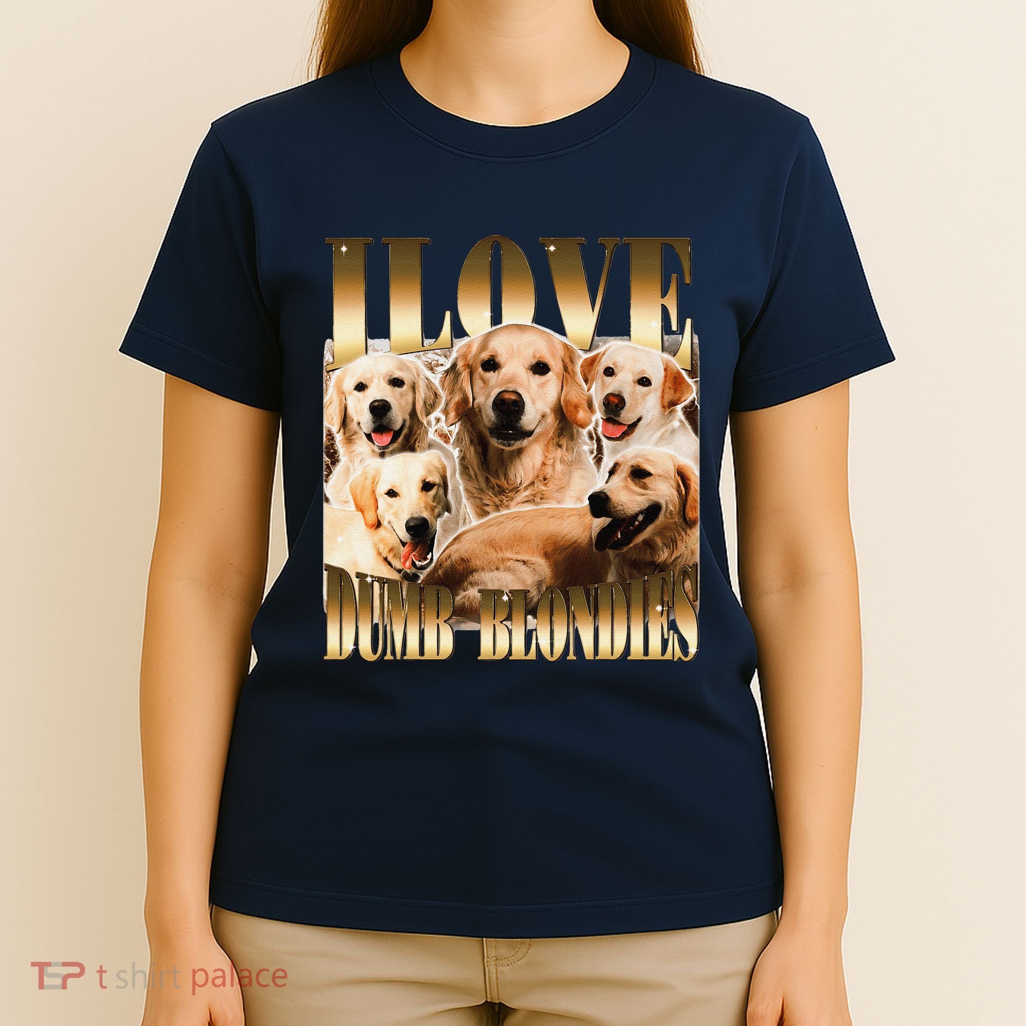 I Love Dumb Blondes Funny Meme Dog Lover T-Shirt