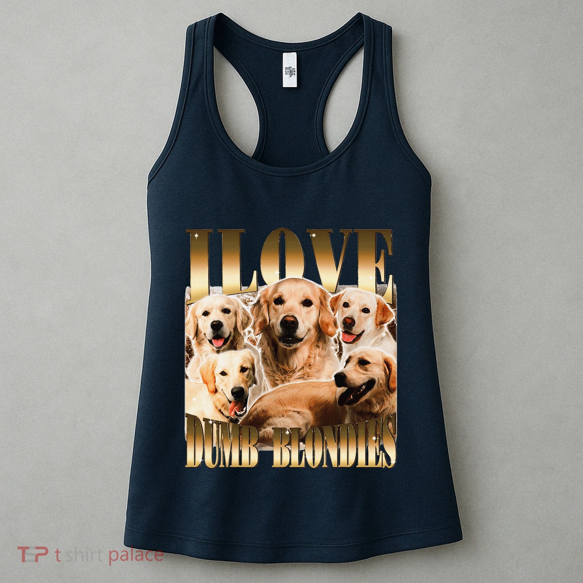 I Love Dumb Blondes Funny Meme Dog Lover Women's Tank Top