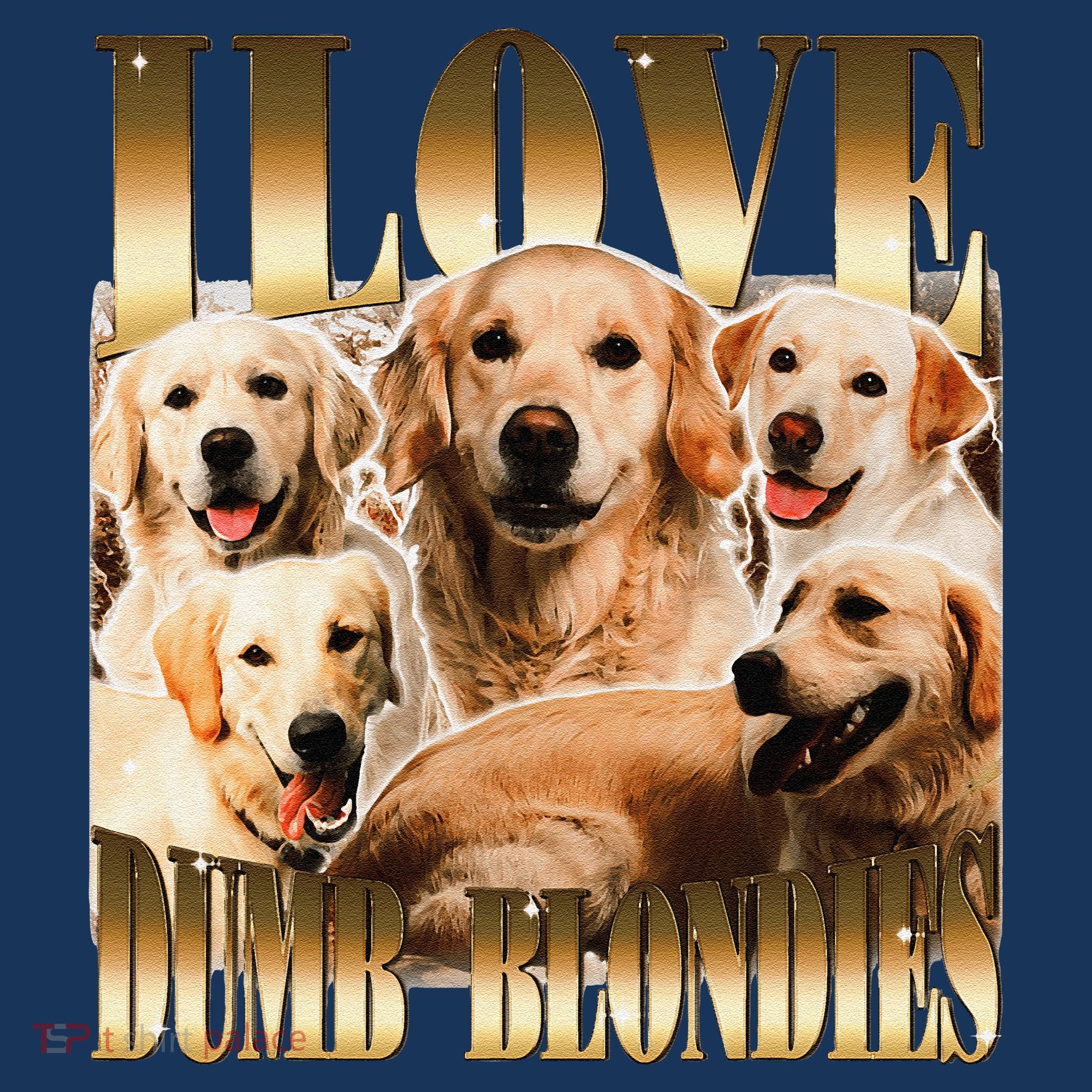I Love Dumb Blondes Funny Meme Dog Lover Women's Tank Top