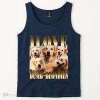 I Love Dumb Blondes Funny Meme Dog Lover Tank Top thumb 2
