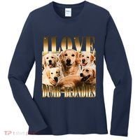 I Love Dumb Blondes Funny Meme Dog Lover Women's Long Sleeve Shirt thumb 0