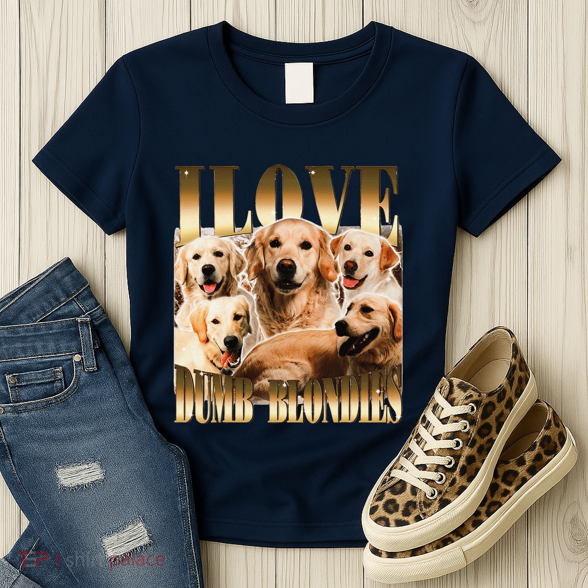 I Love Dumb Blondes Funny Meme Dog Lover Women's T-Shirt