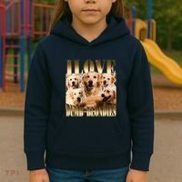 I Love Dumb Blondes Funny Meme Dog Lover Kids Hoodie thumb 3