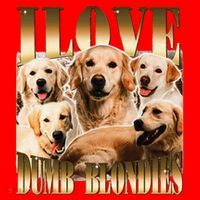 I Love Dumb Blondes Funny Meme Dog Lover Santa Hat thumb 1