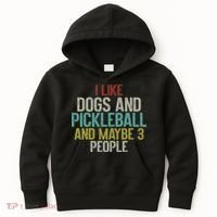 I Like Dogs And Pickleball And Maybe 3 People Kids Hoodie thumb 0