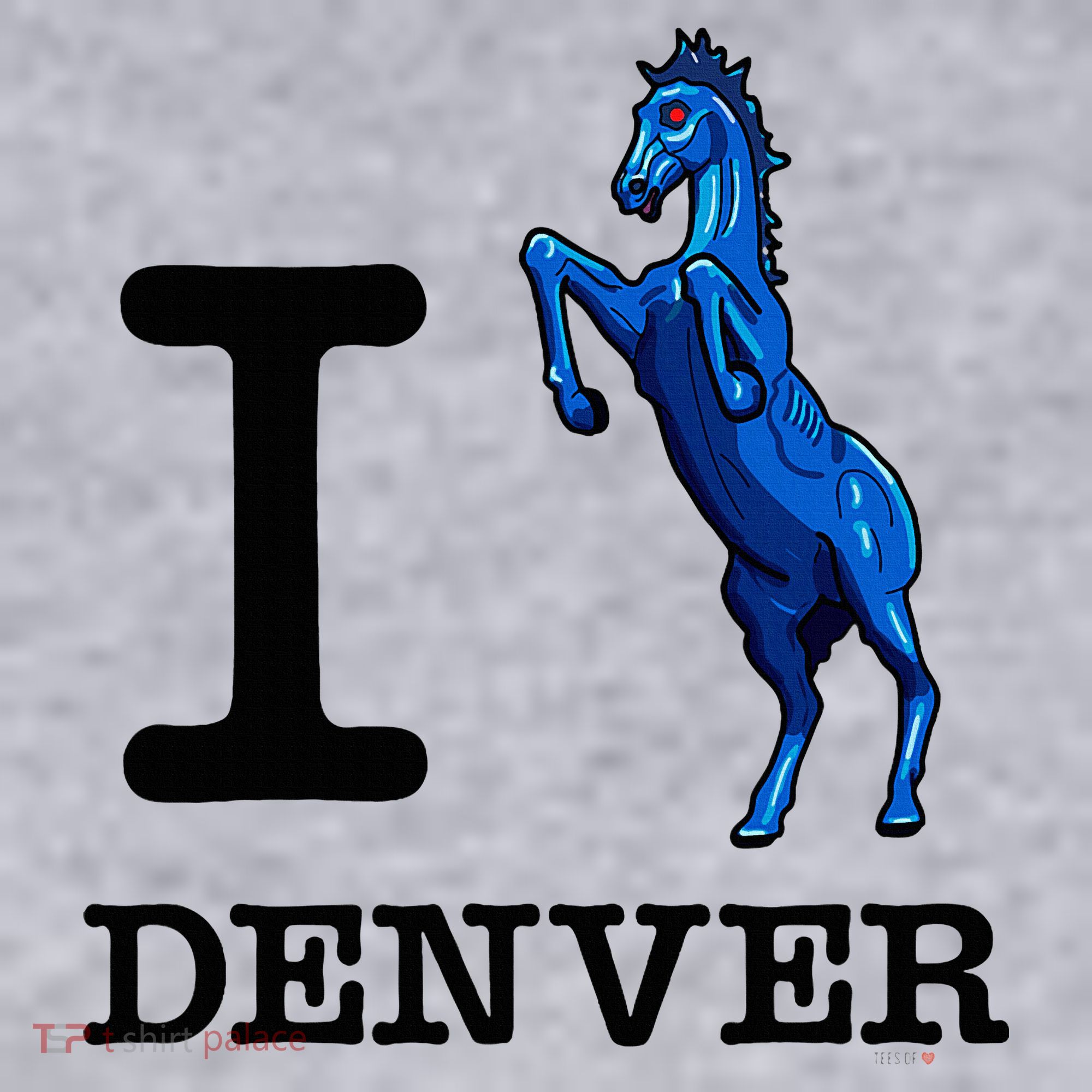 I Love Denver Blucifer Evil Blue Horse Women's Sweatshirt