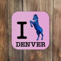 I Love Denver Blucifer Evil Blue Horse Coaster thumb 0