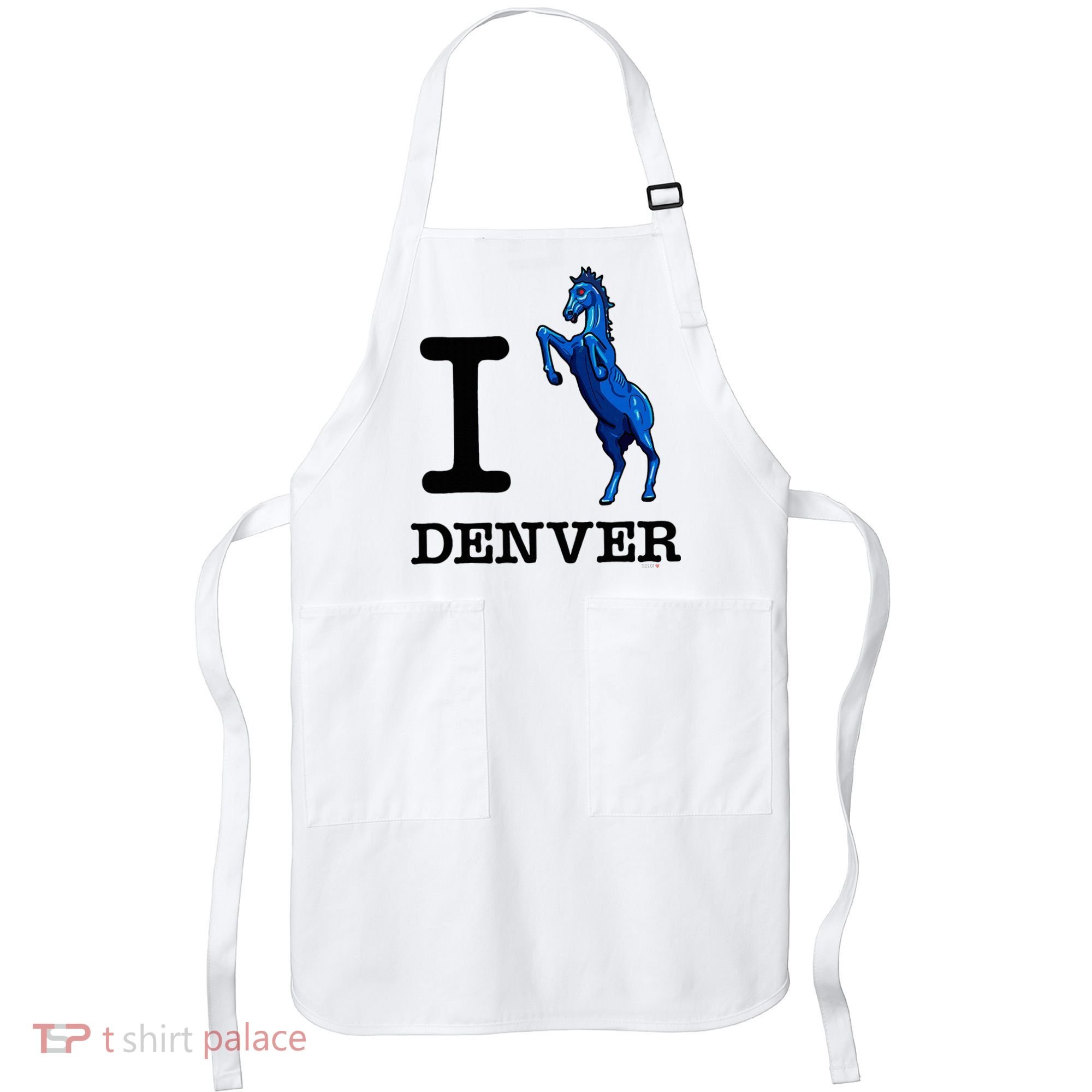 I Love Denver Blucifer Evil Blue Horse Apron
