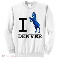 I Love Denver Blucifer Evil Blue Horse Sweatshirt thumb 0