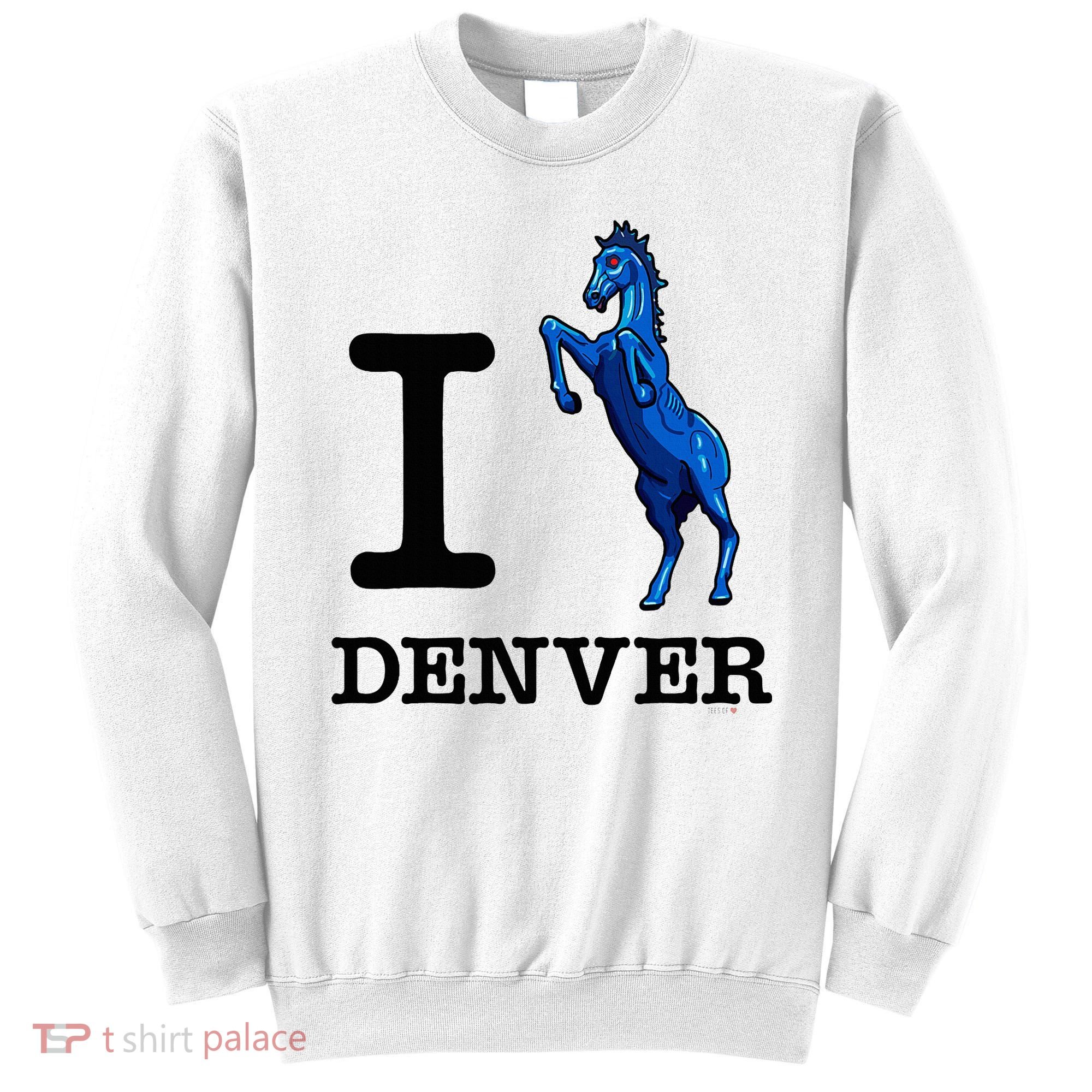 I Love Denver Blucifer Evil Blue Horse Sweatshirt