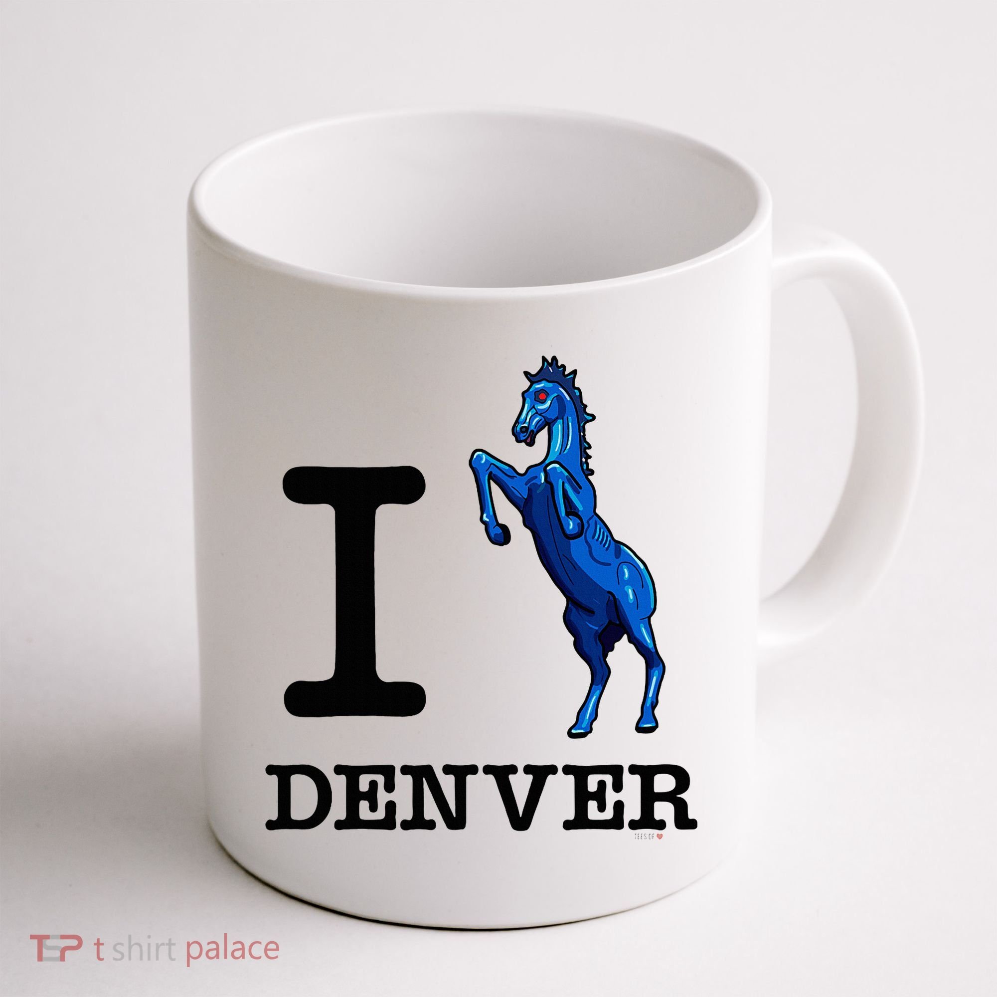 I Love Denver Blucifer Evil Blue Horse Coffee Mug