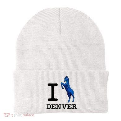 I Love Denver Blucifer Evil Blue Horse Beanie