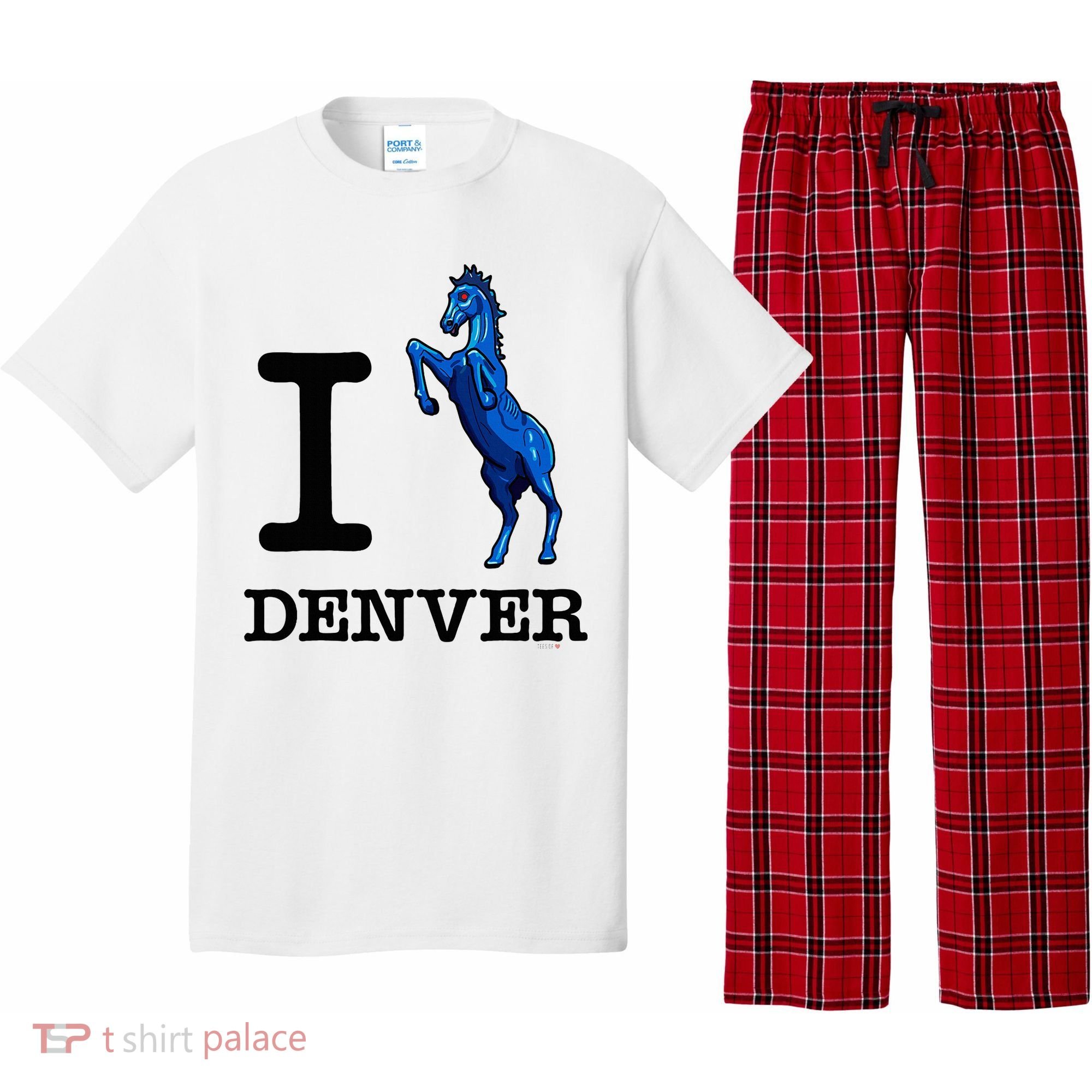 I Love Denver Blucifer Evil Blue Horse Pajama Set