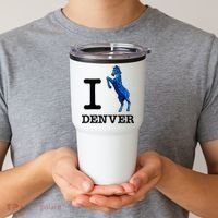 I Love Denver Blucifer Evil Blue Horse Tumbler thumb 2