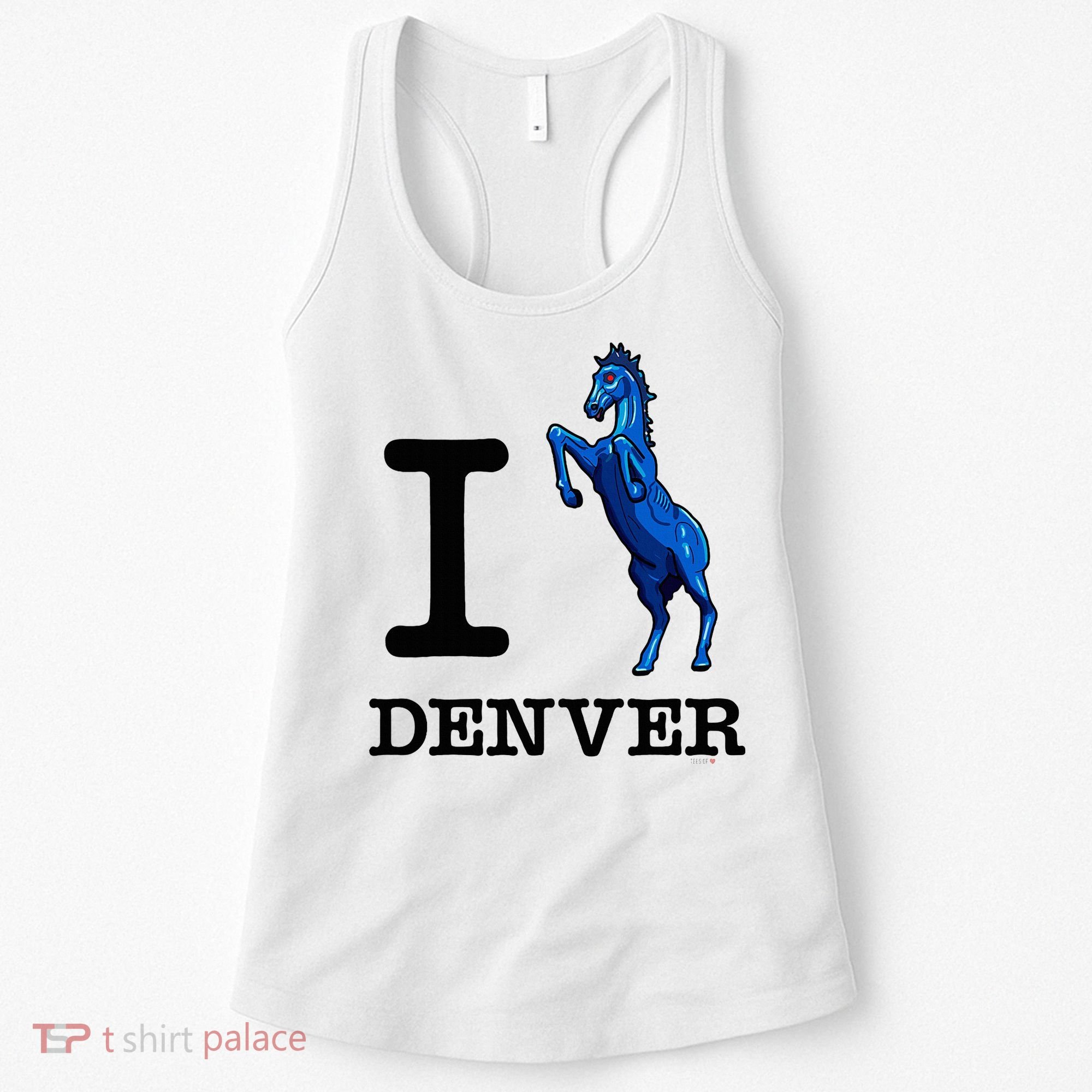 I Love Denver Blucifer Evil Blue Horse Women's Tank Top
